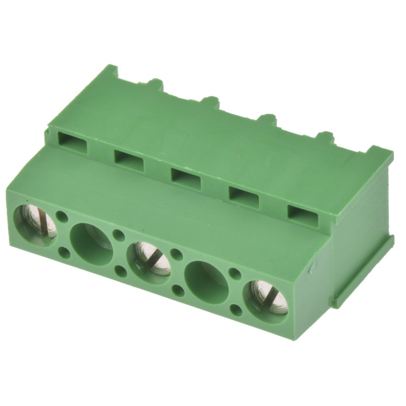 1 pcs - TE Connectivity Buchanan Series PCB Terminal Block, 3-Contact, 10.16mm Pitch, Through Hole Mount, 1-Row, Screw