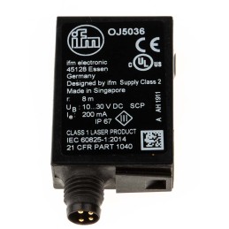 1 pcs - ifm electronic Retroreflective Photoelectric Sensor, Block Sensor, 8 m Detection Range