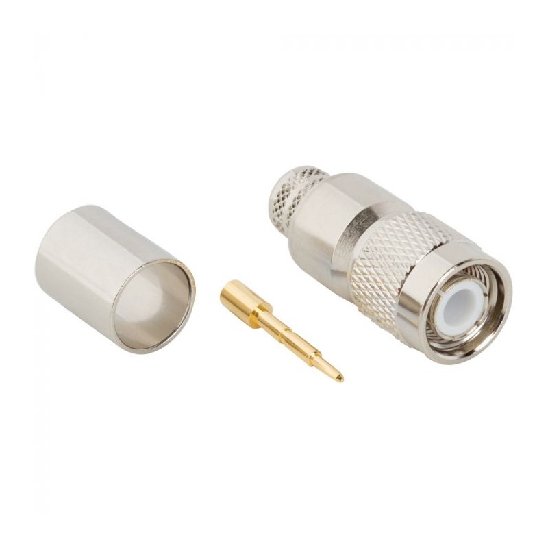 1 pcs - Amphenol RF Plug Cable Mount TNC Connector, Crimp Termination, Straight Body