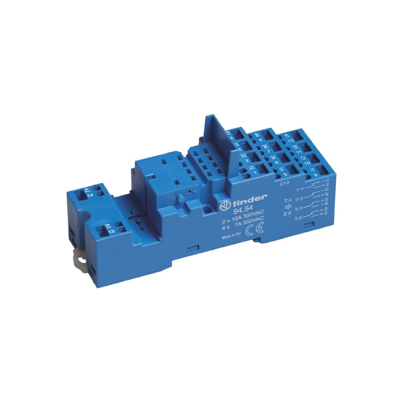 1 pcs - Finder 94 250V ac DIN Rail Relay Socket for use with Various Series