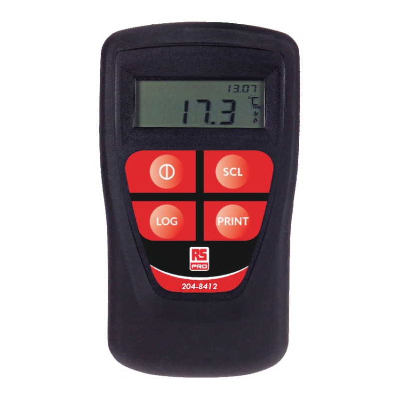1 pcs - RS PRO Thermocouple Barcode Scanning Digital Thermometer for HVAC, Industrial Use, E, J, K, N, R, S, T Probe, 1