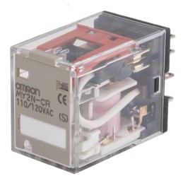 1 pcs - Omron Plug In Power Relay, 120V ac Coil, 10A Switching Current, DPDT