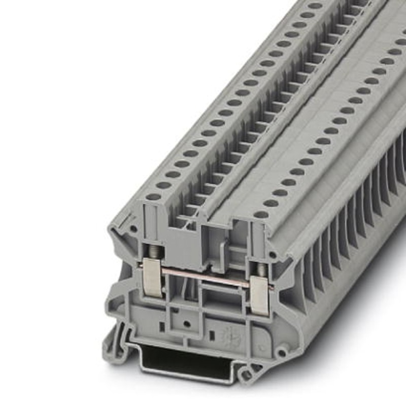 1 pcs - Phoenix Contact UT 4-MTD RD Series Grey Feed Through Terminal Block, 4mm², Single-Level, Screw Termination, ATEX, IECEx
