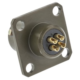 1 pcs - Amphenol Socapex, 451 4 Way Panel Mount MIL Spec Circular Connector Receptacle, Socket Contacts,Shell Size 8, Bayonet