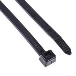 1 Bag of 100 - HellermannTyton Cable Tie, 300mm x 7.6 mm, Black Polyamide 6.6 (PA66), Pk-100