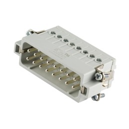 1 pcs - Amphenol Industrial Heavy Duty Power Connector Insert, 16A, Male, Heavy Mate C146 Series, 16 Contacts