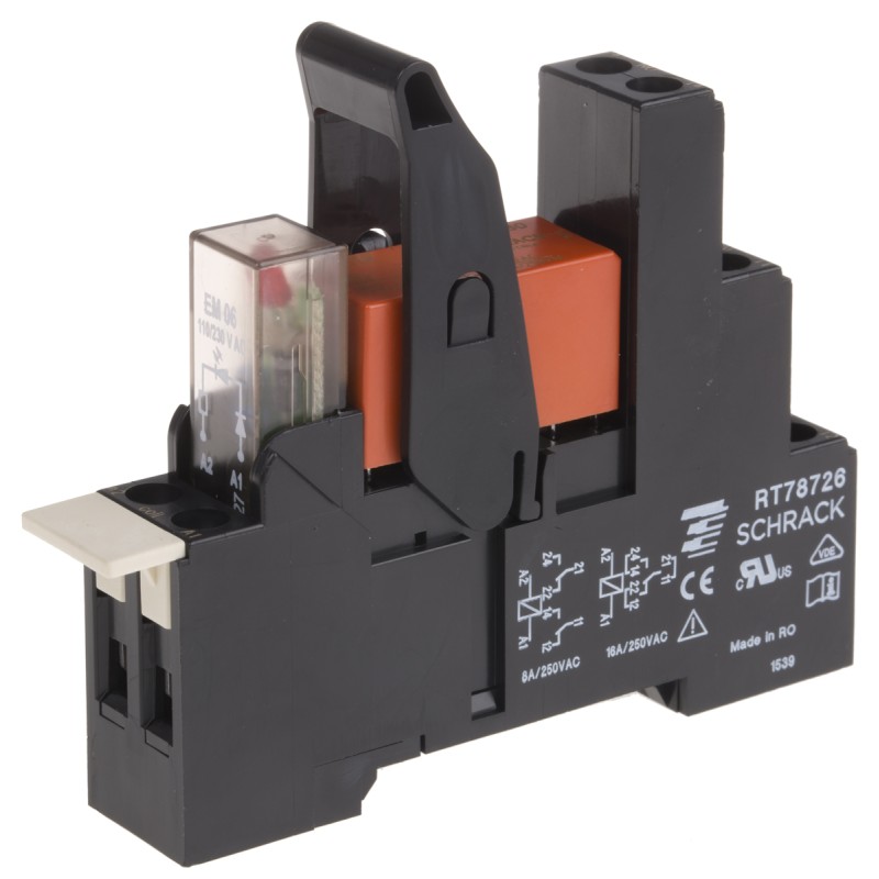 1 pcs - TE Connectivity RT Series Interface Relay, DIN Rail Mount, 230V ac Coil, SPDT, 1-Pole