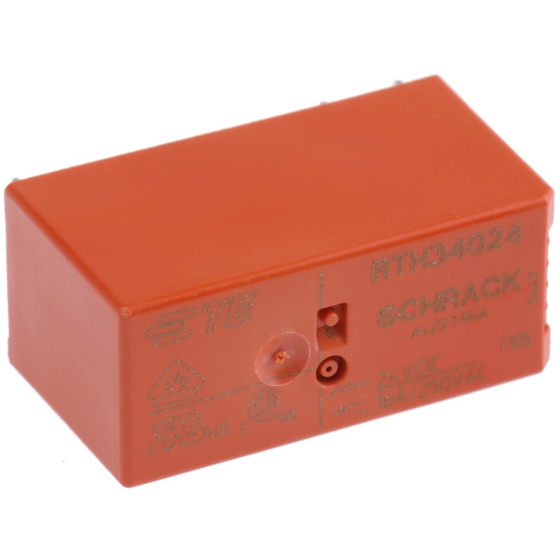 1 pcs - TE Connectivity PCB Mount Power Relay, 24V dc Coil, 16A Switching Current, SPST