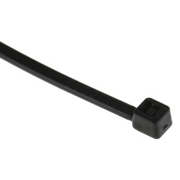 1 Bag of 100 - RS PRO Cable Tie, Heat Stabilised, 100mm x 2.5 mm, Black Nylon, Pk-100