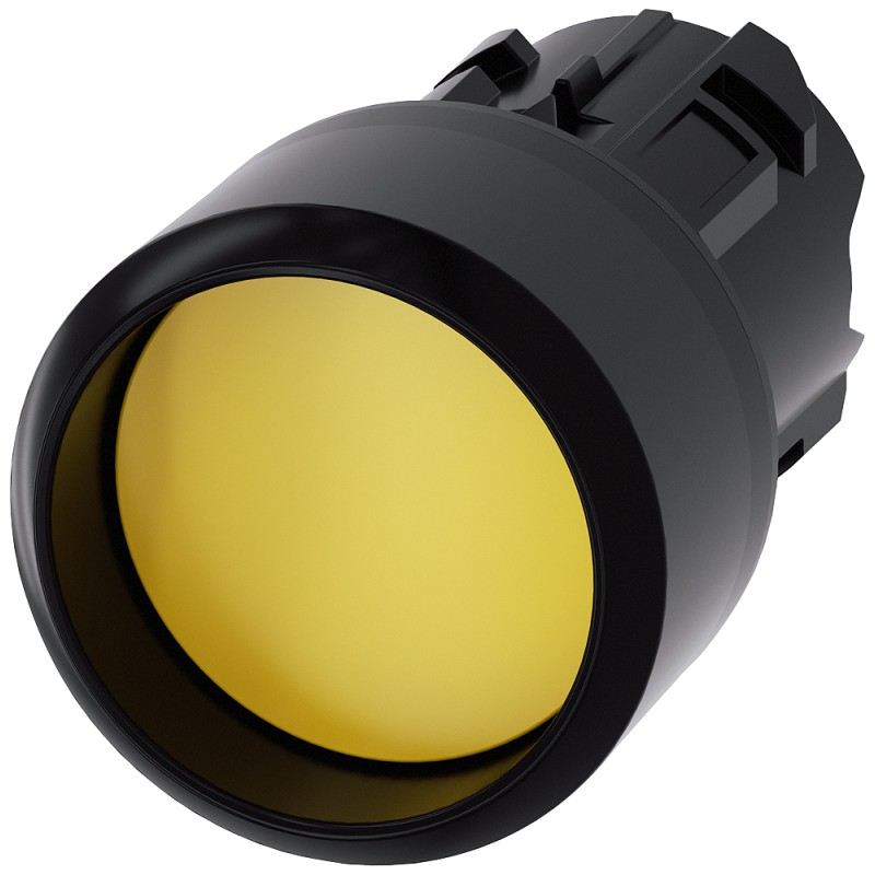 1 pcs - Siemens SIRIUS ACT Series Yellow Momentary Push Button Head, 22mm Cutout, IP66, IP67, IP69K