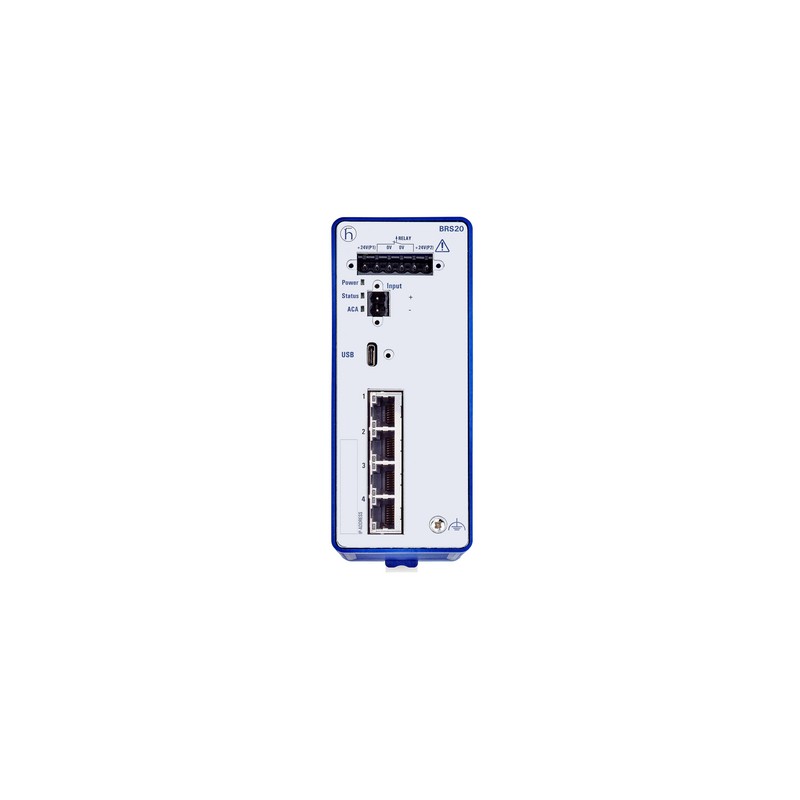 1 pcs - Hirschmann BOBCAT Series DIN Rail Mount Ethernet Switch, 4 RJ45 Ports, 1000 - 2500Mbit/s Transmission, 12 - 24V dc