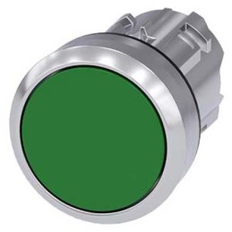 1 pcs - Siemens SIRIUS ACT Series Green Latching Push Button, 22mm Cutout, IP66, IP67, IP69K