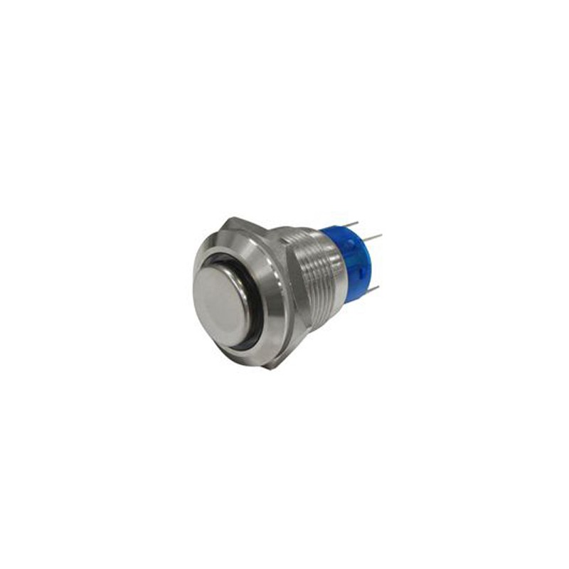 1 pcs - RS PRO Illuminated Push Button Switch, Momentary, Panel Mount, 19.2mm Cutout, DPDT, Green LED, 250V ac, IP67