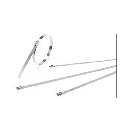1 Bag of 100 - Thomas & Betts Cable Ties, Roller Ball, 1m x 7.9 mm, Metallic 316 Stainless Steel, Pk-100