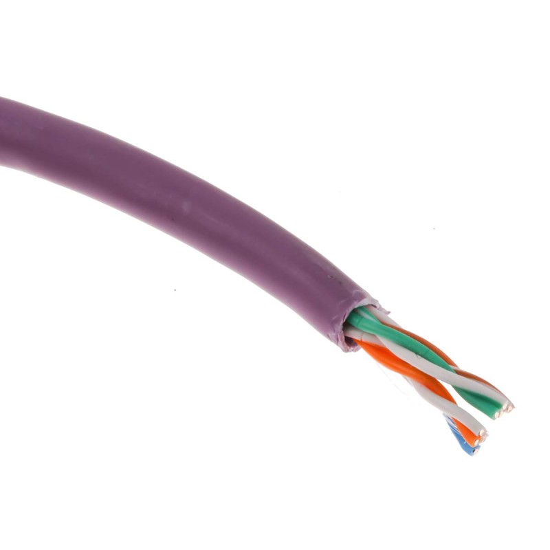1 Reel of 305 M - RS PRO Cat5e Ethernet Cable, U/UTP, Purple LSZH Sheath, 305m, Low Smoke Zero Halogen (LSZH)