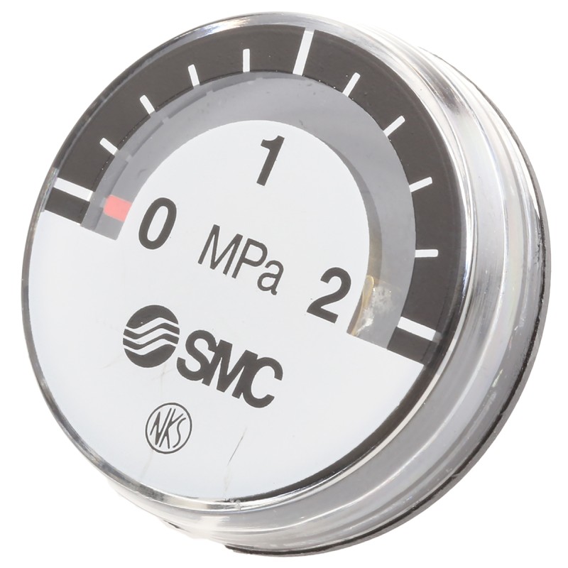1 pcs - SMC Analogue Pressure Gauge 2MPa Back Entry, G27-20-R1, 0MPa min.