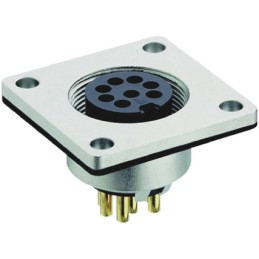 1 pcs - Lumberg Circular Connector, 8 Contacts, Panel Mount, M16 Connector, Socket, Female, IP68, 03 Series