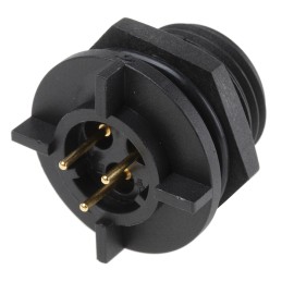 1 pcs - Bulgin Circular Connector, 3 Contacts, PCB Mount, Miniature Connector, Plug, Male, IP68, Buccaneer 400 Series