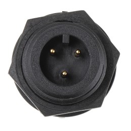 1 pcs - Bulgin Circular Connector, 3 Contacts, PCB Mount, Miniature Connector, Plug, Male, IP68, Buccaneer 400 Series