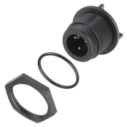 1 pcs - Bulgin Circular Connector, 3 Contacts, PCB Mount, Miniature Connector, Plug, Male, IP68, Buccaneer 400 Series