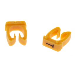 1 Bag of 195 - RS PRO Clip On Cable Markers, Black on Yellow, Pre-printed 'A - M'