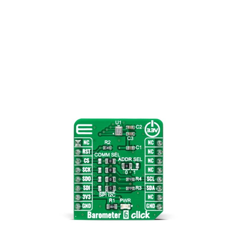 1 pcs - MikroElektronika Barometer 6 Click Barometric Pressure Sensor Add On Board for 2SMPB-02E mikroBUS socket