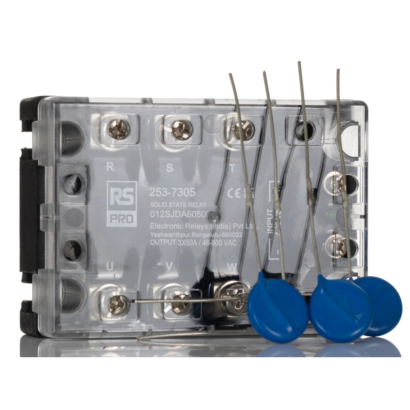 1 pcs - RS PRO Solid State Relay, 50 Amps Load, Panel Mount, Surface Mount, 600 V rms Load