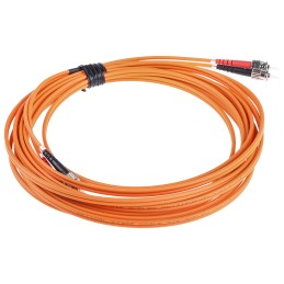 1 pcs - RS PRO ST to ST Duplex Multi Mode OM1 Fibre Optic Cable, 62.5/125μm, Orange, 5m