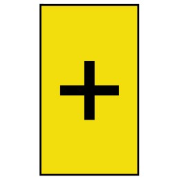 1 Bag of 500 - HellermannTyton Ovalgrip Slide On Cable Markers, Black on Yellow, Pre-printed '+', 1.7 - 3.6mm Cable