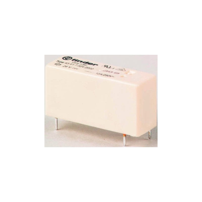 1 pcs - Finder PCB Mount Power Relay, 6V dc Coil, 10A Switching Current, SPDT