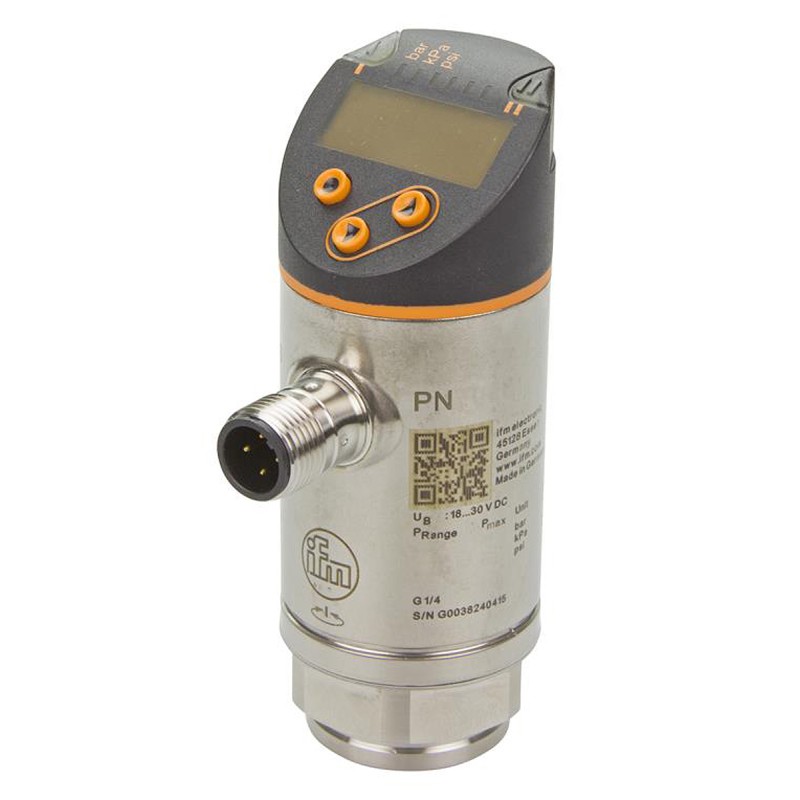 1 pcs - ifm electronic Pressure Sensor, -50mbar Min, 50mbar Max, Analogue + PNP-NO/NC Programmable Output, Relative Reading