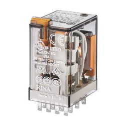 1 pcs - Finder Plug In Relay, 24V dc Coil, 7A Switching Current, 4PDT