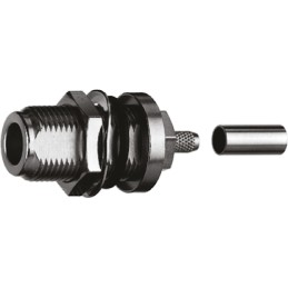 1 pcs - Telegartner, jack Panel Mount N Connector, 50Ω, Solder Termination, Straight Body