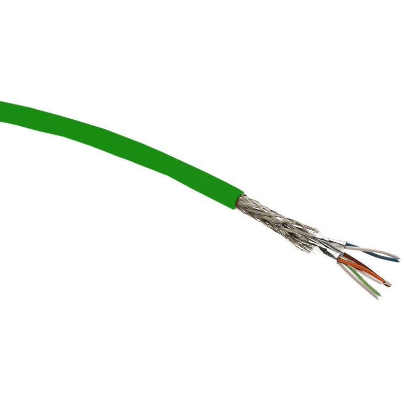 1 Reel of 50 M - HARTING Cat5 Ethernet Cable, SF/UTP, Green PUR Sheath, 50m, Flame Retardant, Halogen Free