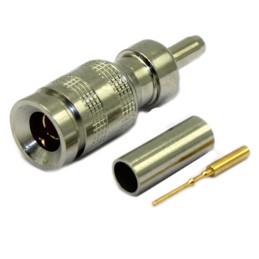 1 pcs - COAX Connectors, Plug Cable Mount 1.0/2.3 Connector, 75Ω, Crimp Termination, Straight Body