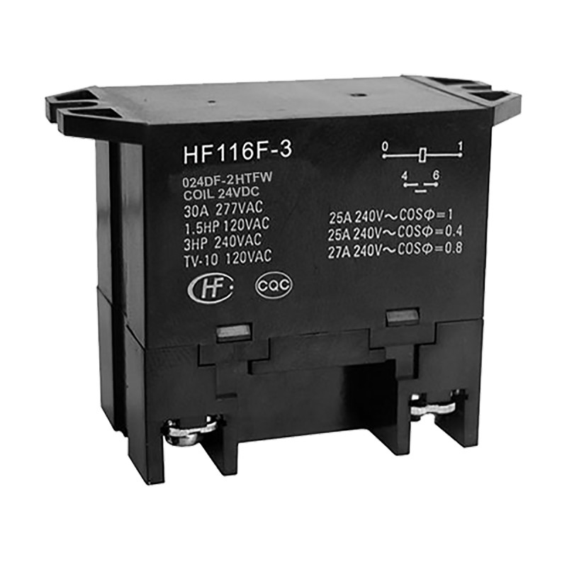 1 pcs - Hongfa Europe GMBH Flange Mount Power Relay, 24V dc Coil, 25A Switching Current, DPST
