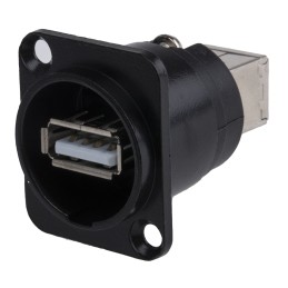 1 pcs - RS PRO Straight, Panel Mount, Socket Type A to B 2.0 USB Connector