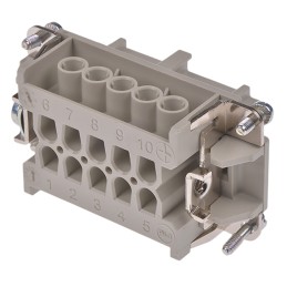 1 pcs - Epic Contact Heavy Duty Power Connector Module, 16A, Female, H-BE Series, 10 Contacts