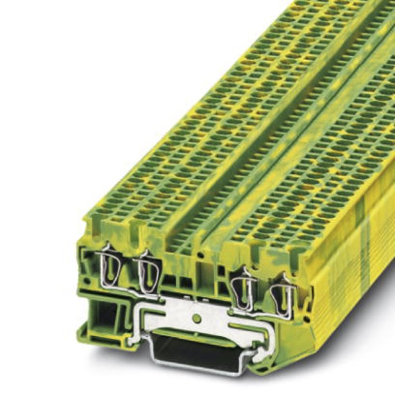 1 pcs - Phoenix Contact ST 1.5-QUATTRO-PE Series Green/Yellow Feed Through Terminal Block, 1.5mm²