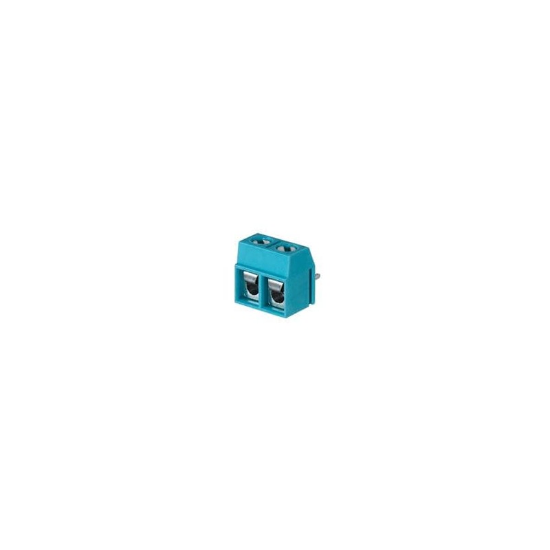 10 pcs : TB002V-500-02BE - Fixed Terminal Blocks Terminal block, screw type, 5.00 , vertical, 2 poles, CUI Blue, slotted screw, 