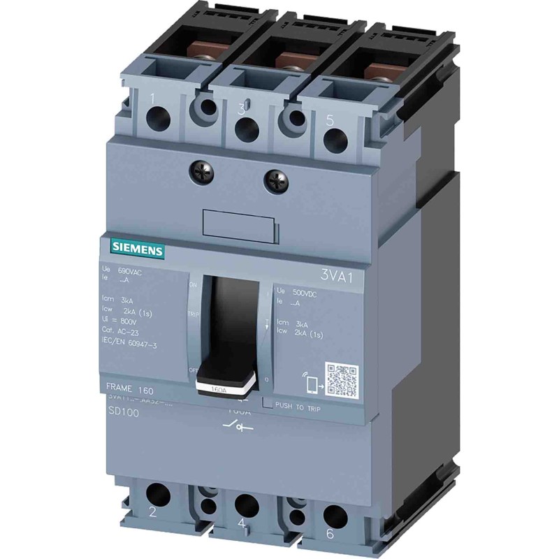 1 pcs - Siemens 3P Pole Isolator Switch - 100A Maximum Current, 38W Power Rating, IP40