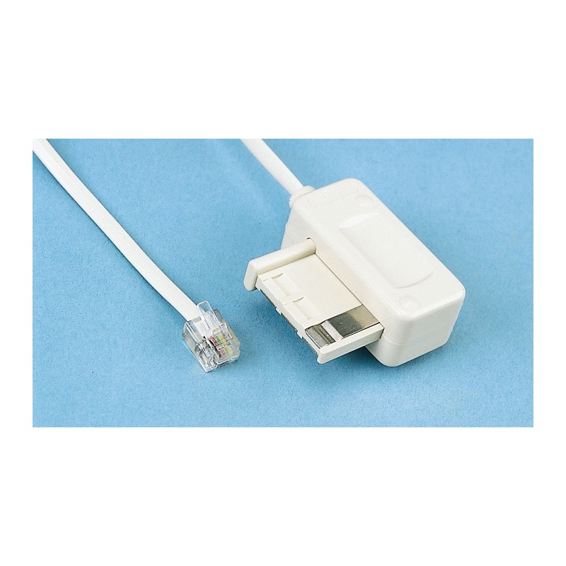 1 pcs - Decelect Female RJ11 to Male Telephone Extension Cable, 3m
