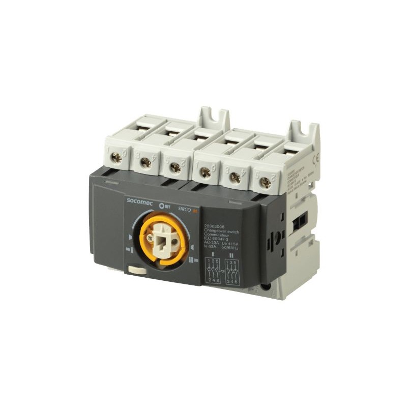 1 pcs - Socomec 3P Pole Isolator Switch - 63A Maximum Current, 28.4kW Power Rating, IP20