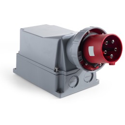 1 pcs - RS PRO IP67 Red Wall Mount 3P + N + E Industrial Power Plug, Rated At 125A, 380 - 415 V
