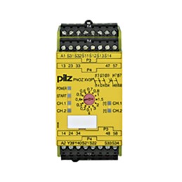 1 pcs - Pilz Dual-Channel Emergency Stop, Light Beam/Curtain, Safety Switch/Interlock Safety Relay, 24V dc, 3 Safety Contacts