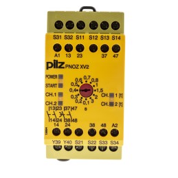 1 pcs - Pilz Dual-Channel Emergency Stop, Safety Switch/Interlock Safety Relay, 24V dc, 2 Safety Contacts