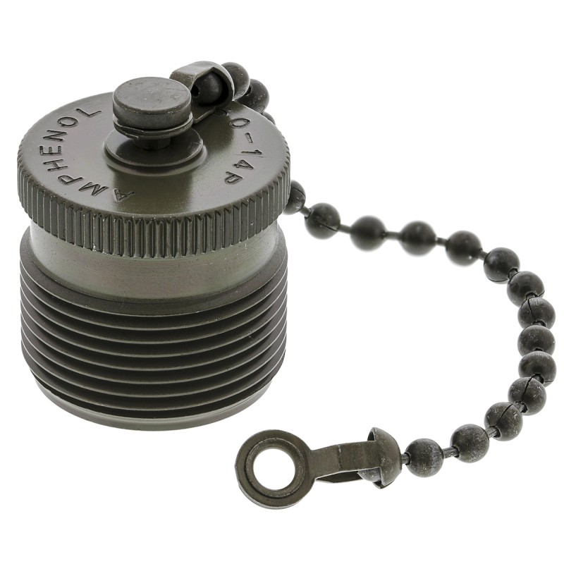 1 pcs - Amphenol 97 MIL-DTL-5015 Female Dust Cap, Shell Size 14 IP66 Rated, with Olive Drab Cadmium Finish, Aluminium