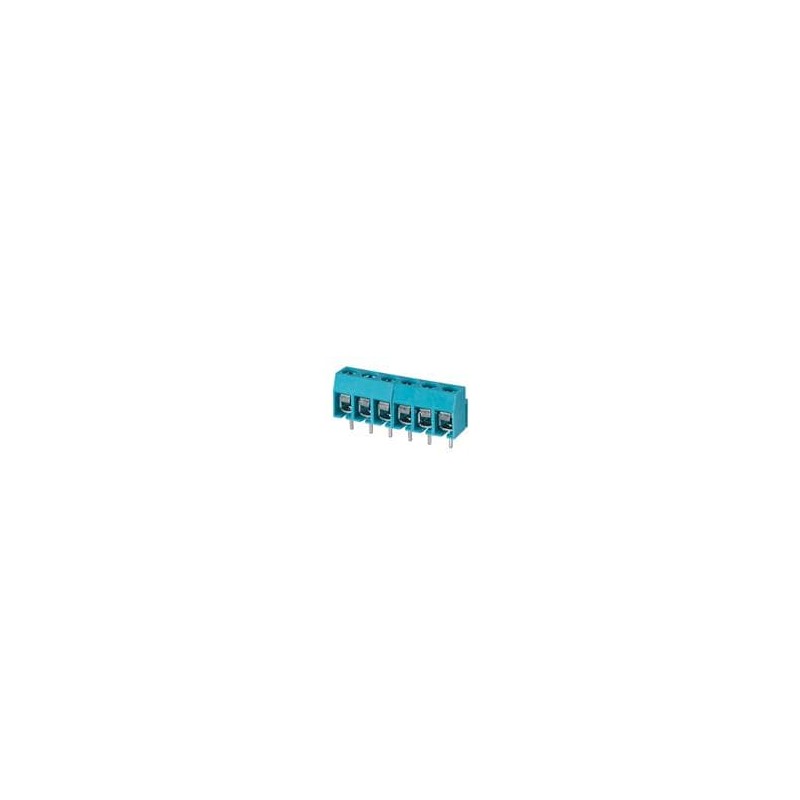 10 pcs : TB003-500-P06BE - Fixed Terminal Blocks Terminal block, screw type, 5.00 , horizontal, 6 poles, CUI Blue, Philip's head