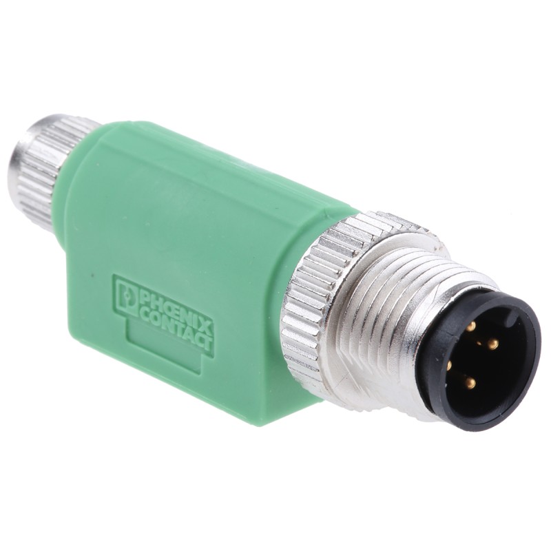 1 pcs - Phoenix Contact 4 Pole M12 Plug to 4 Pole M8 Socket Adapter