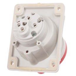 1 pcs - Scame IP44 Red Panel Mount 3P + E Heavy Duty Power Connector Socket, Rated At 16A, 415 V